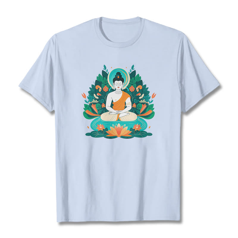 Nimara Ritual Flower Grass Lotus Bodhisattva Tee T-shirt