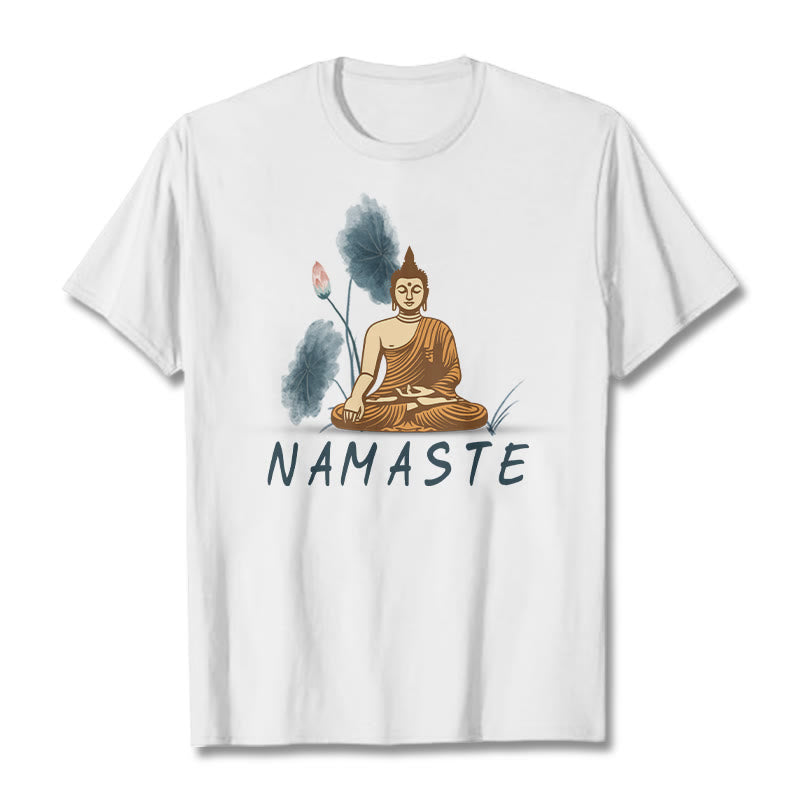 Nimara Ritual NAMASTE Buddha Lotus Leaf Tee T-shirt