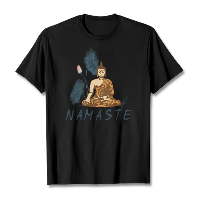 Nimara Ritual NAMASTE Buddha Lotus Leaf Tee T-shirt