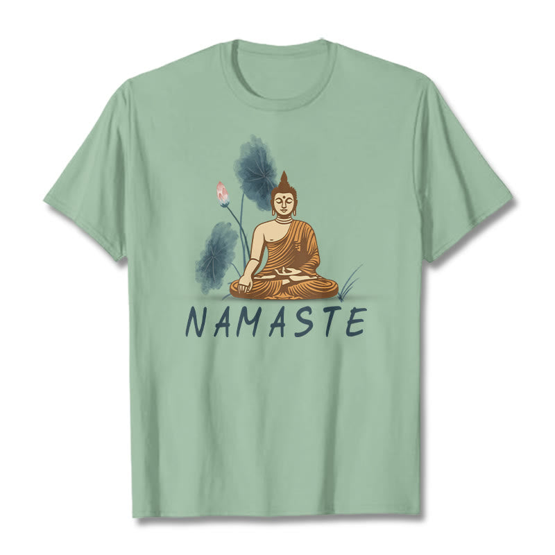 Nimara Ritual NAMASTE Buddha Lotus Leaf Tee T-shirt