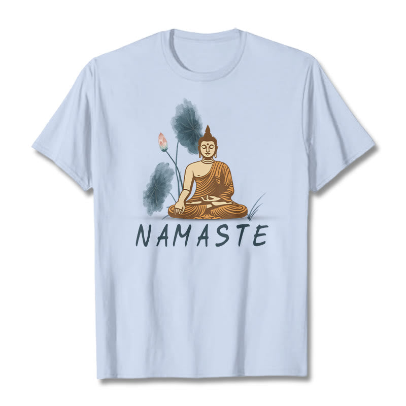 Nimara Ritual NAMASTE Buddha Lotus Leaf Tee T-shirt