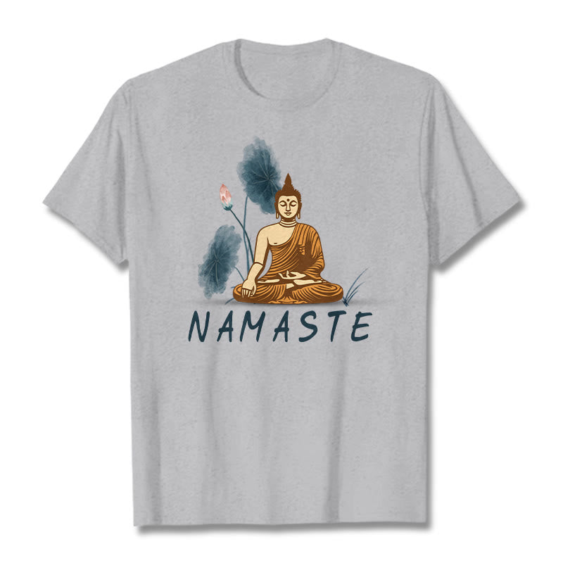 Nimara Ritual NAMASTE Buddha Lotus Leaf Tee T-shirt