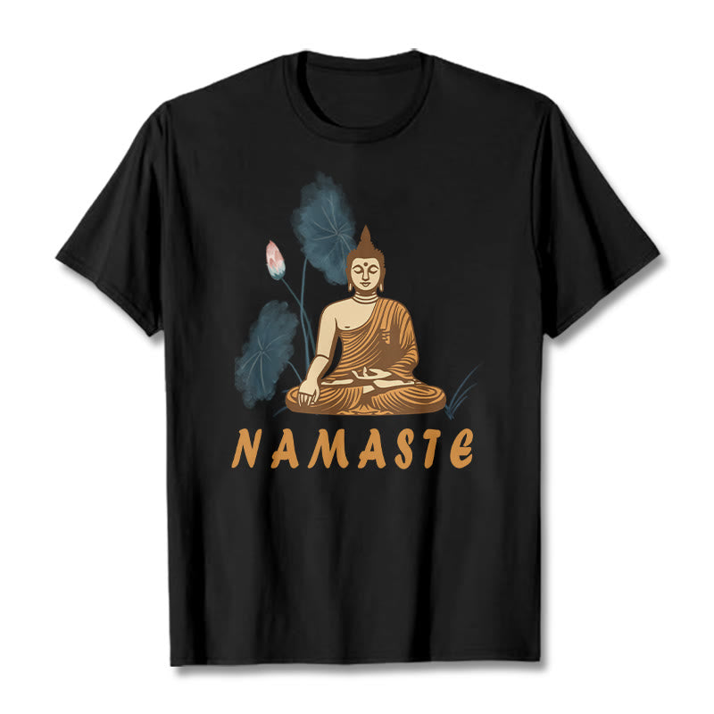 Nimara Ritual NAMASTE Buddha Lotus Leaf Tee T-shirt