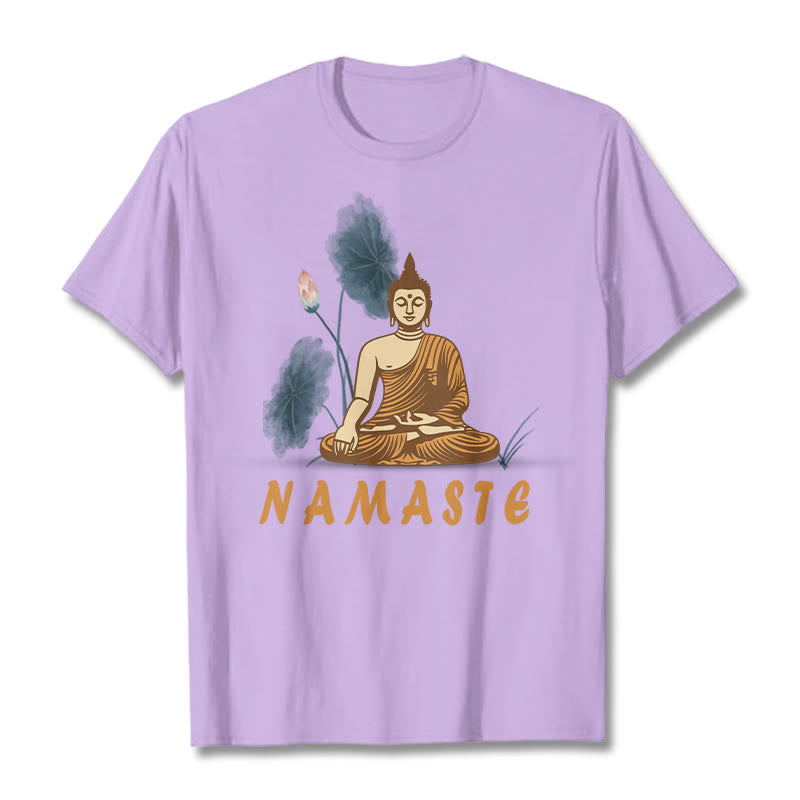 Nimara Ritual NAMASTE Buddha Lotus Leaf Tee T-shirt