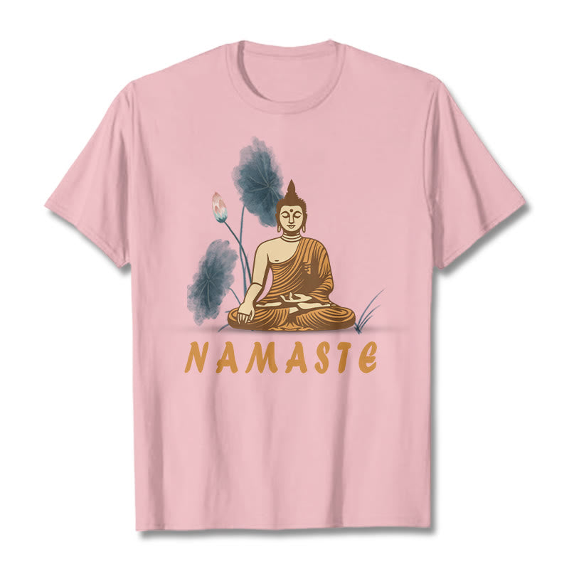 Nimara Ritual NAMASTE Buddha Lotus Leaf Tee T-shirt