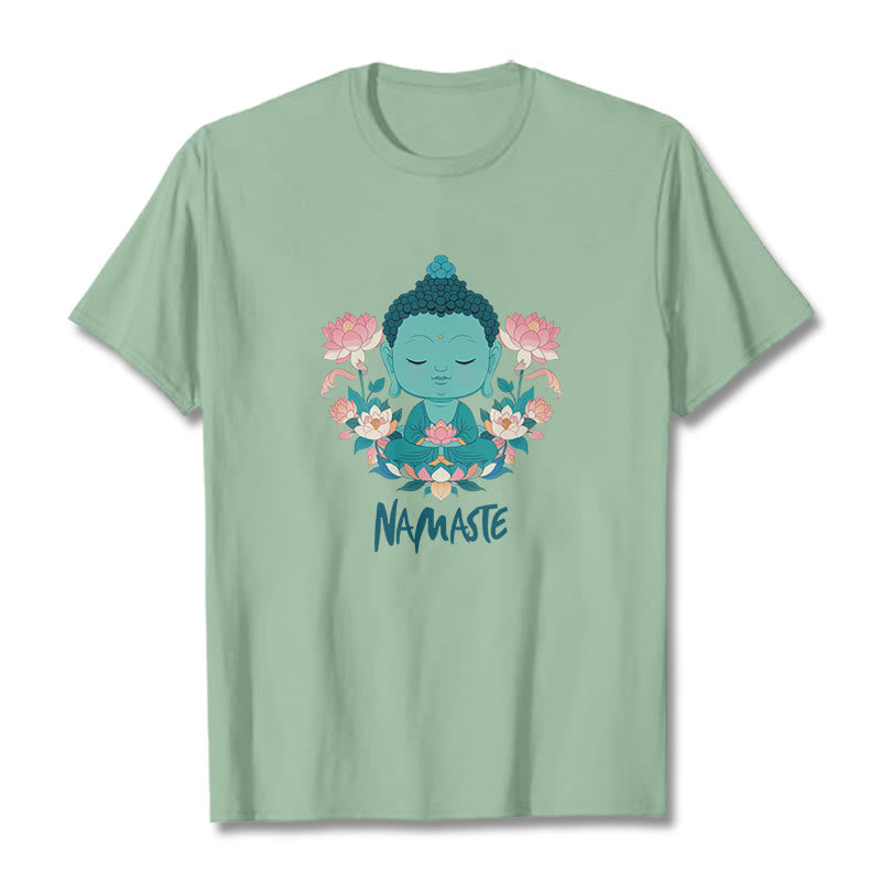 Nimara Ritual NAMASTE Buddha Lotus Meditation Tee T-shirt