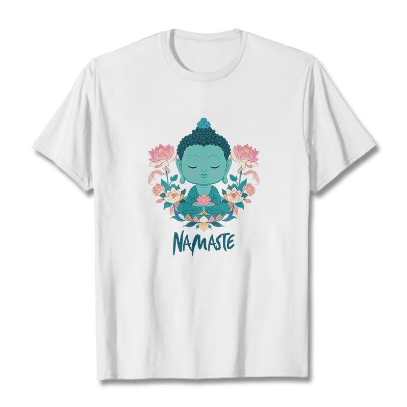 Nimara Ritual NAMASTE Buddha Lotus Meditation Tee T-shirt
