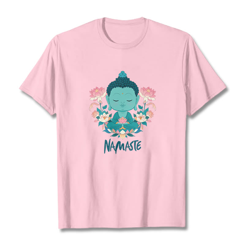 Nimara Ritual NAMASTE Buddha Lotus Meditation Tee T-shirt