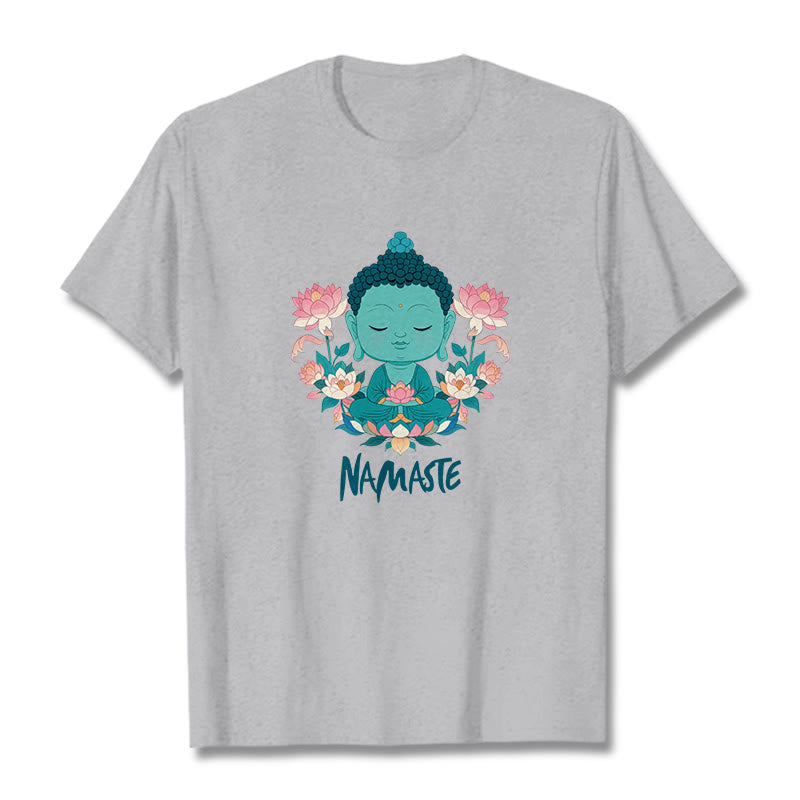 Nimara Ritual NAMASTE Buddha Lotus Meditation Tee T-shirt
