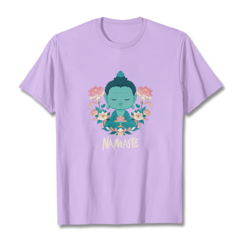 Nimara Ritual NAMASTE Buddha Lotus Meditation Tee T-shirt