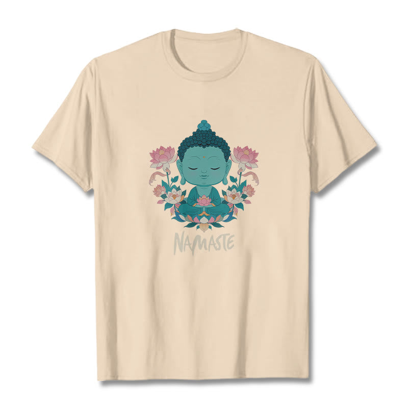 Nimara Ritual NAMASTE Buddha Lotus Meditation Tee T-shirt