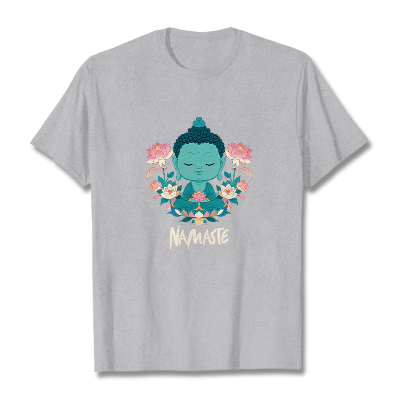 Nimara Ritual NAMASTE Buddha Lotus Meditation Tee T-shirt