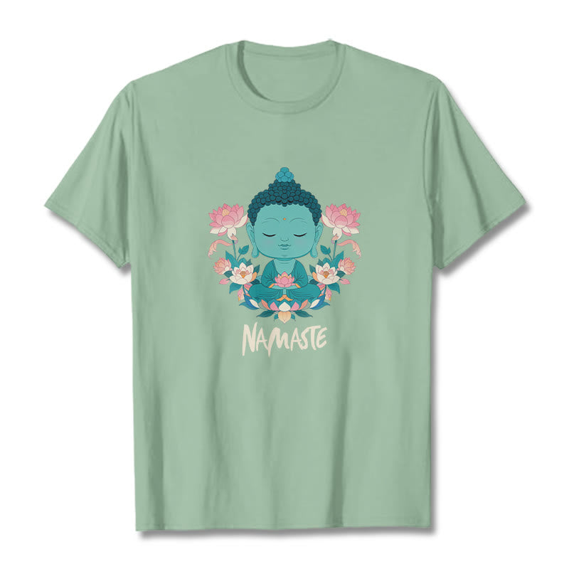 Nimara Ritual NAMASTE Buddha Lotus Meditation Tee T-shirt