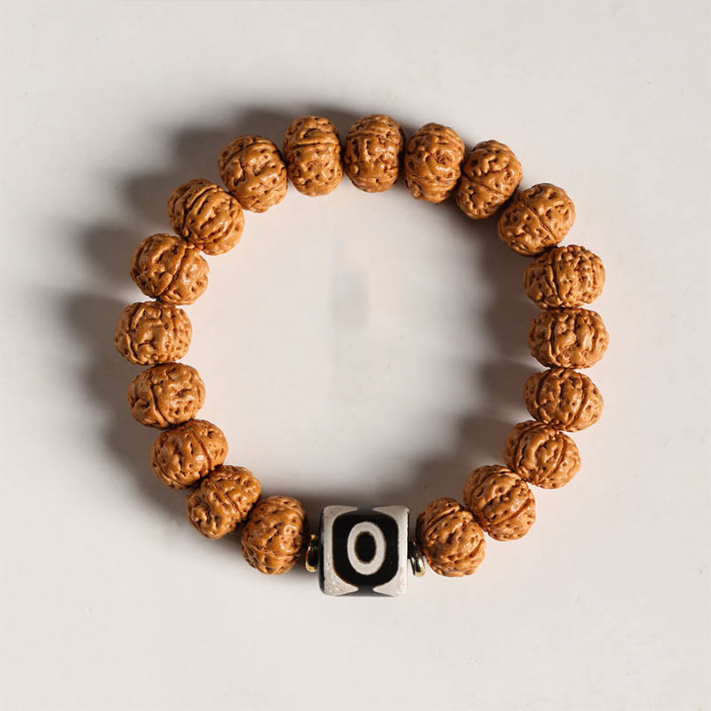 Nimara Ritual Bodhi Seed Three-eyed Dzi Bead Buddha Hand Charm Wealth Bracelet