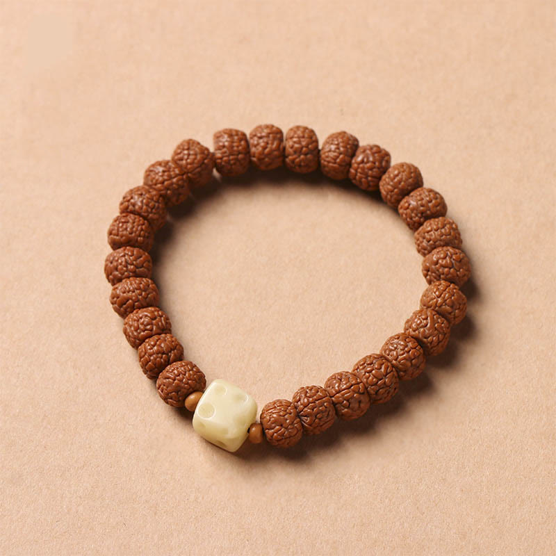 Nimara Ritual Bodhi Seed Three-eyed Dzi Bead Buddha Hand Charm Wealth Bracelet