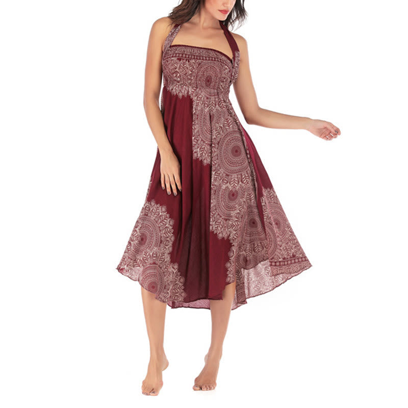 Nimara Ritual Two Style Wear Boho Mandala Flower Beach Skirt Dress
