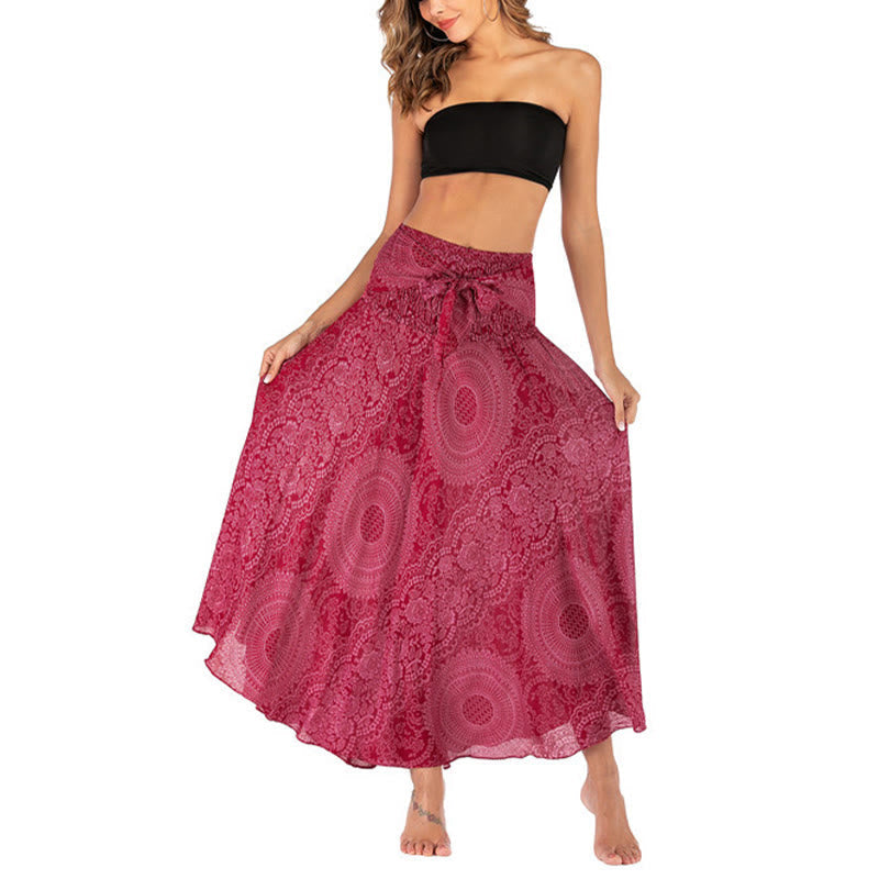 Nimara Ritual Two Style Wear Boho Compass Rose Flower Skirt Dress