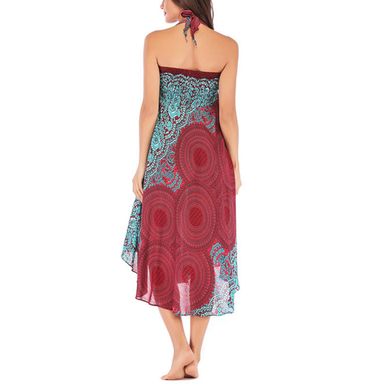 Nimara Ritual Two Style Wear Bohemian Compass Rose Flower Lace-up Skirt Dress