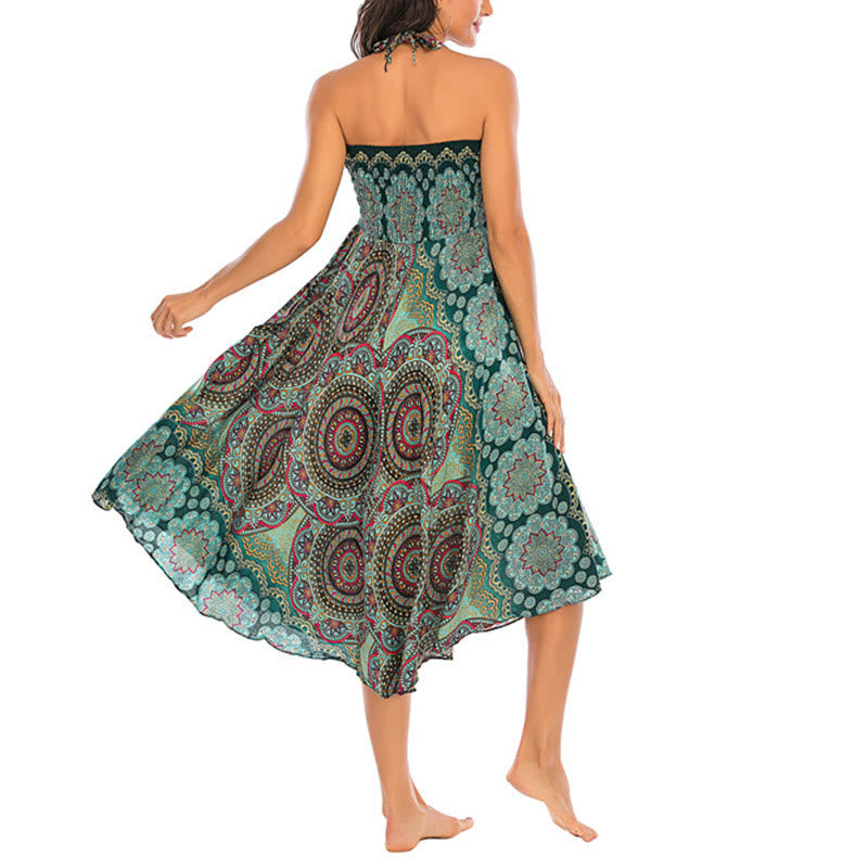 Nimara Ritual Two Style Wear Bohemian Mandala Flower Lace-up Skirt Dress