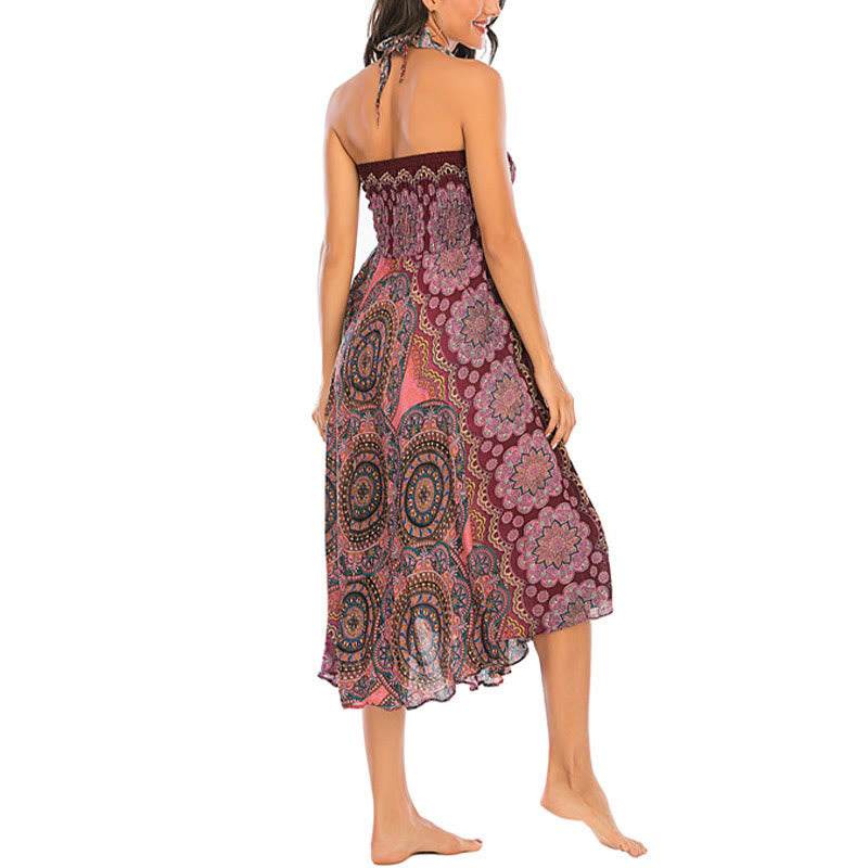 Nimara Ritual Two Style Wear Bohemian Mandala Flower Lace-up Skirt Dress