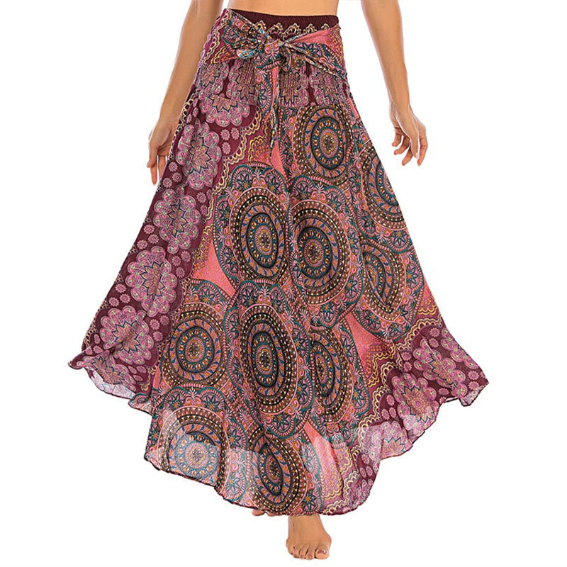 Nimara Ritual Two Style Wear Bohemian Mandala Flower Lace-up Skirt Dress