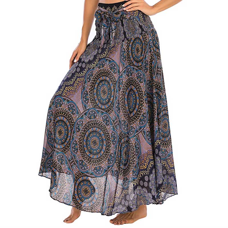 Nimara Ritual Two Style Wear Bohemian Mandala Flower Lace-up Skirt Dress