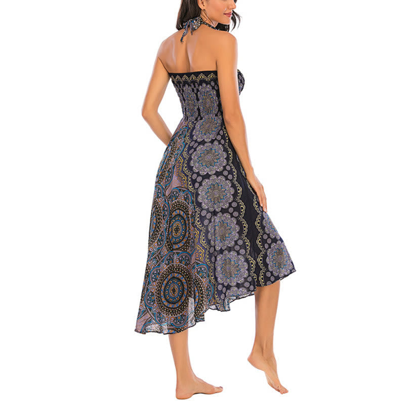 Nimara Ritual Two Style Wear Bohemian Mandala Flower Lace-up Skirt Dress