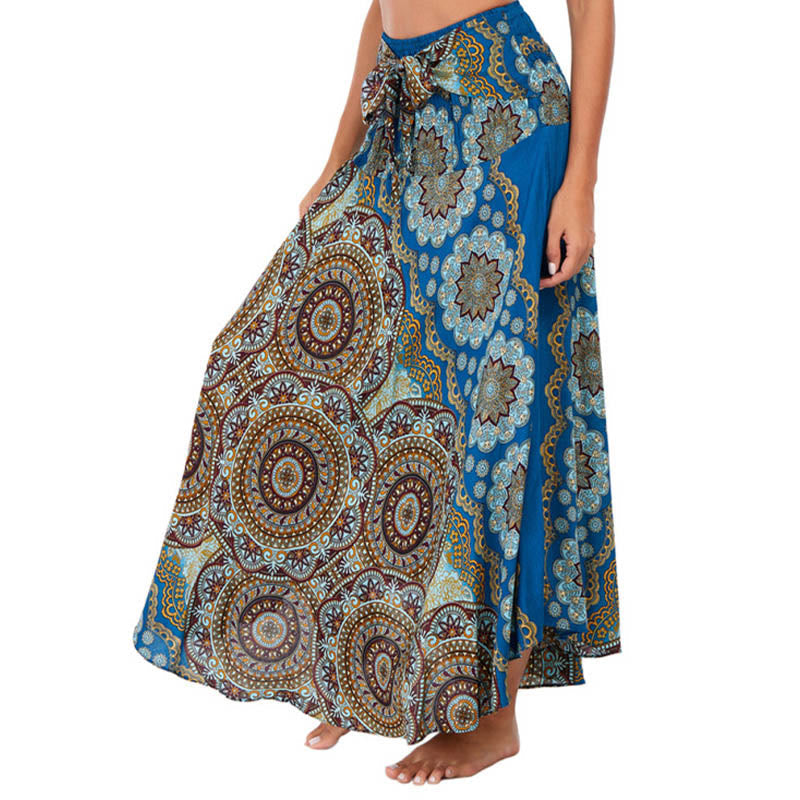 Nimara Ritual Two Style Wear Bohemian Mandala Flower Lace-up Skirt Dress