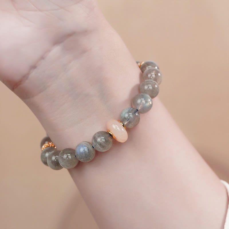 Nimara Ritual Natural Moonstone Gray Agate Healing Change Bracelet