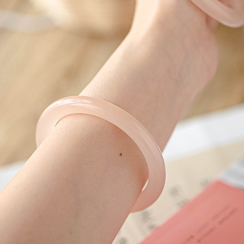 Nimara Ritual Natural Dusty Rose Pink Jade Self-Love Bracelet Bangle