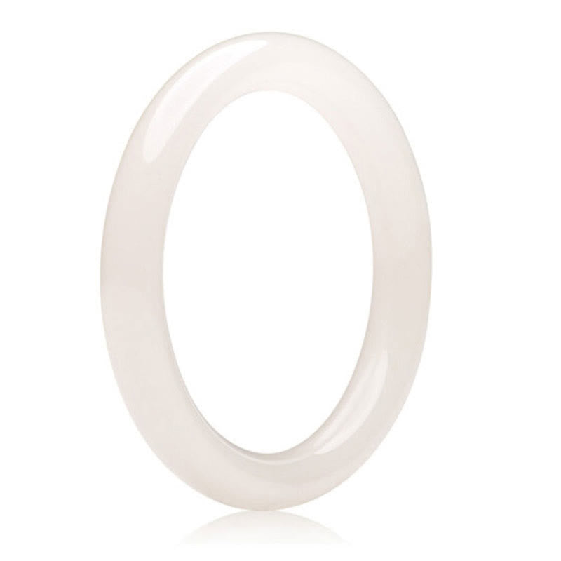 Nimara Ritual Natural White Green Jade Luck Prosperity Bracelet Bangle
