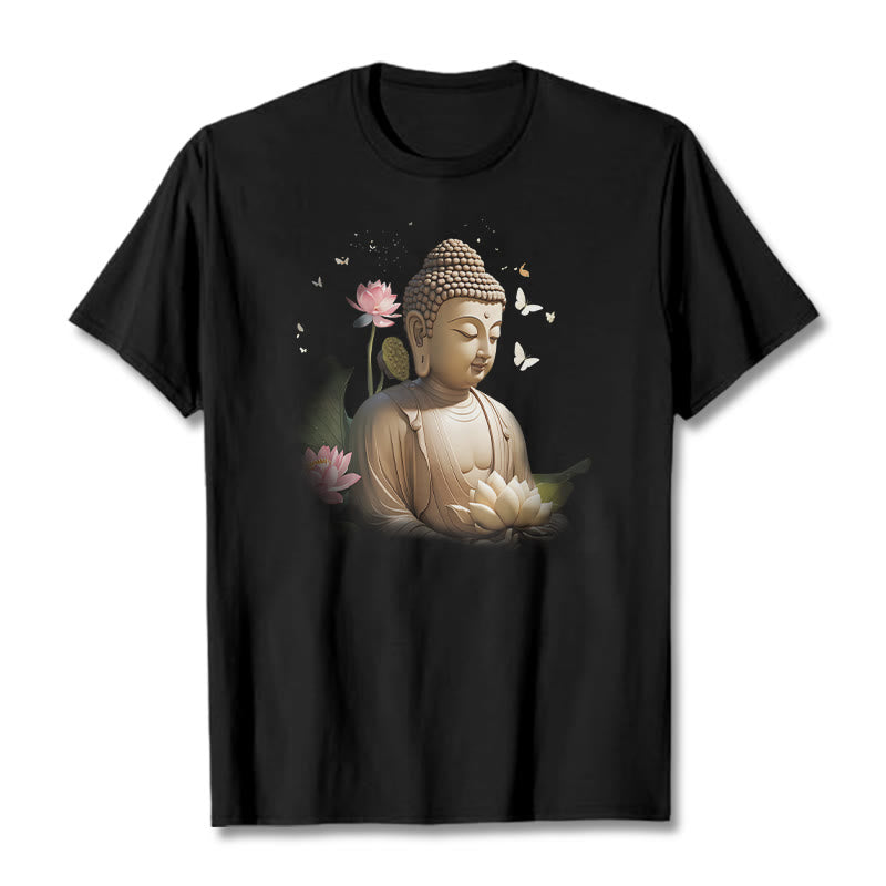 Nimara Ritual Lotus Butterfly Meditation Buddha Tee T-shirt