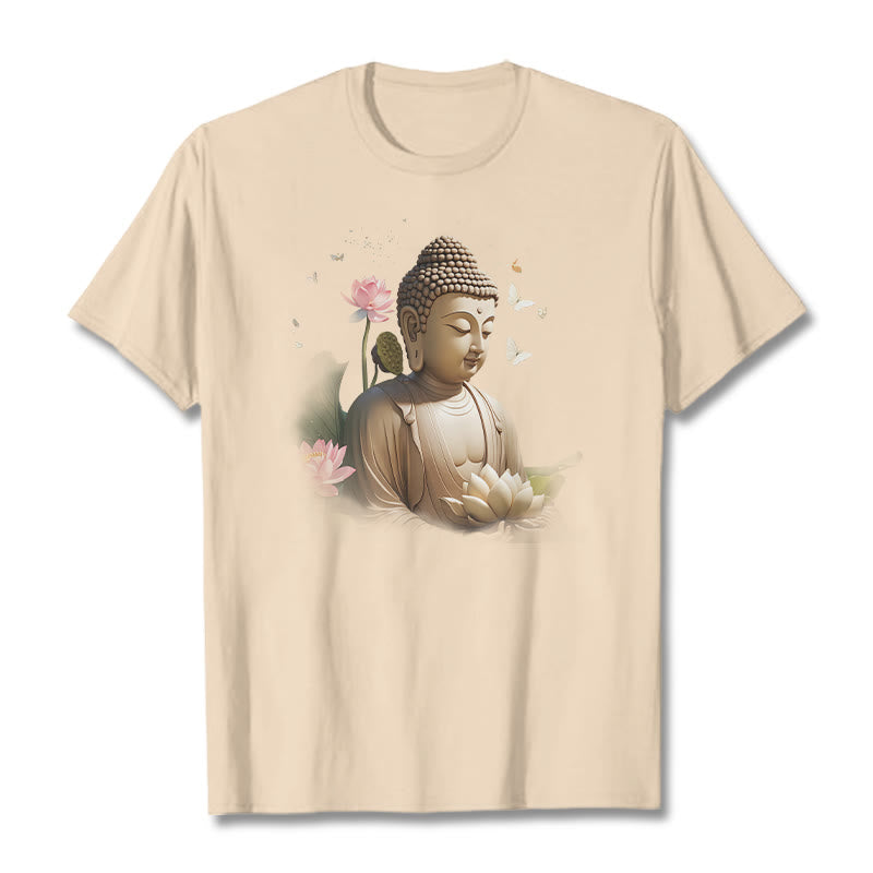 Nimara Ritual Lotus Butterfly Meditation Buddha Tee T-shirt