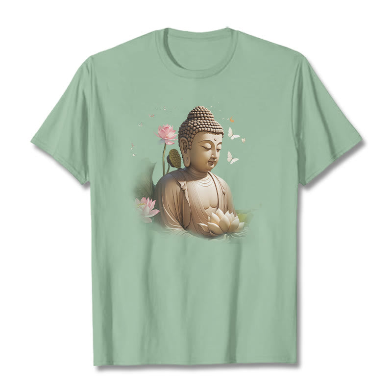 Nimara Ritual Lotus Butterfly Meditation Buddha Tee T-shirt