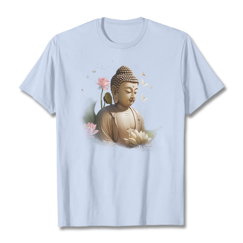 Nimara Ritual Lotus Butterfly Meditation Buddha Tee T-shirt