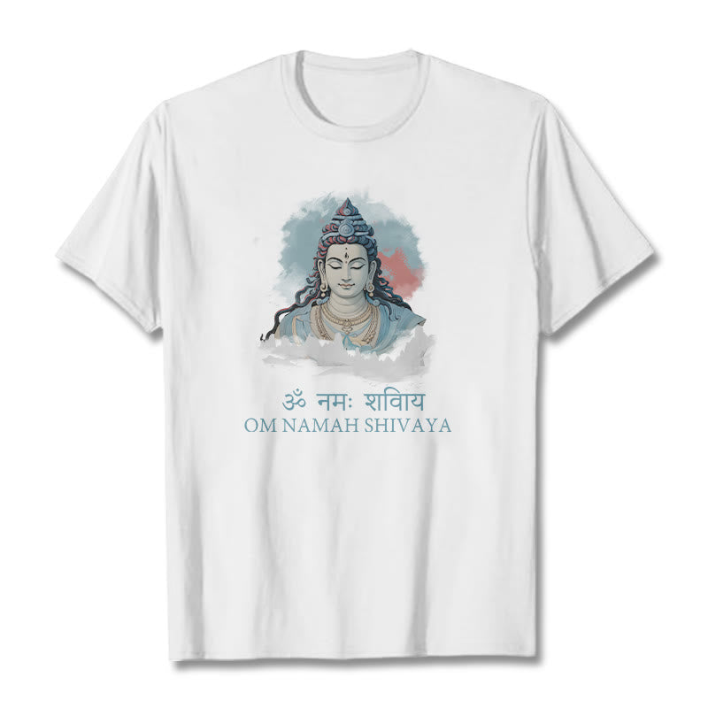Nimara Ritual Sanskrit OM NAMAH SHIVAYA Colorful Clouds Tee T-shirt