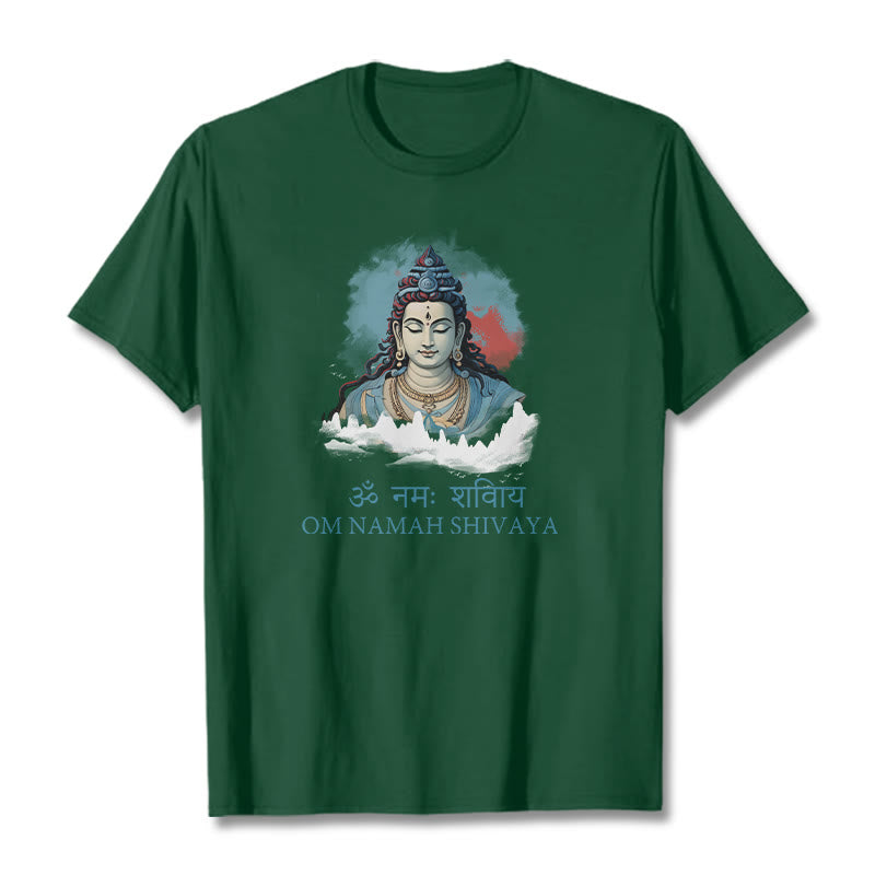 Nimara Ritual Sanskrit OM NAMAH SHIVAYA Colorful Clouds Tee T-shirt