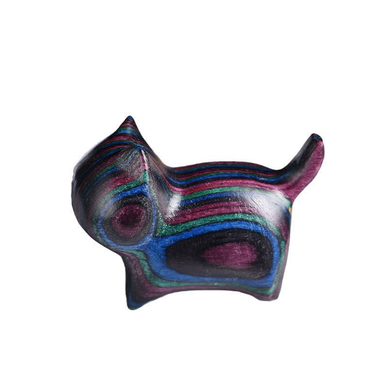 Nimara Ritual Mini Cat Kitten Colorful Wooden Cute Pet Decoration