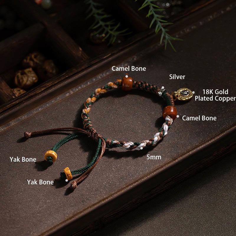 Ward Off Evil Spirits Tibetan Bone Beads Rope Bracelet