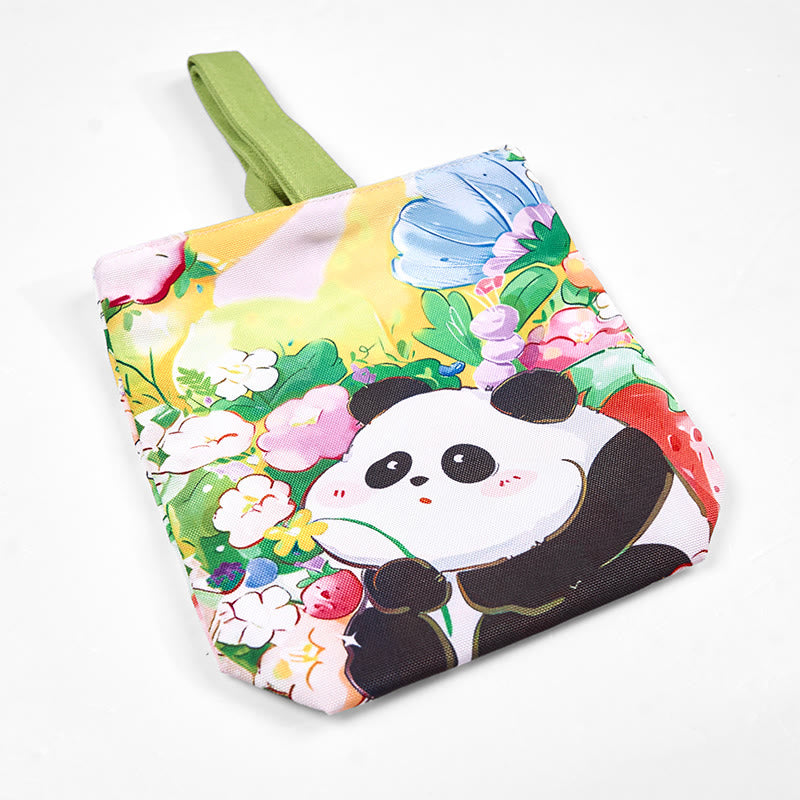 Nimara Ritual Panda Orchid Loquat Canvas Handbag