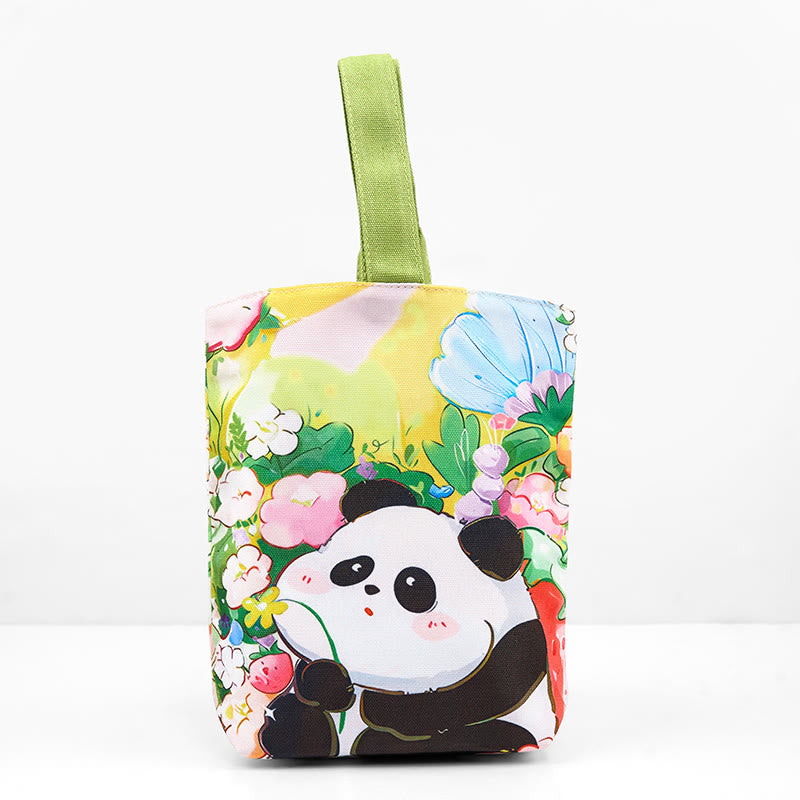 Nimara Ritual Panda Orchid Loquat Canvas Handbag