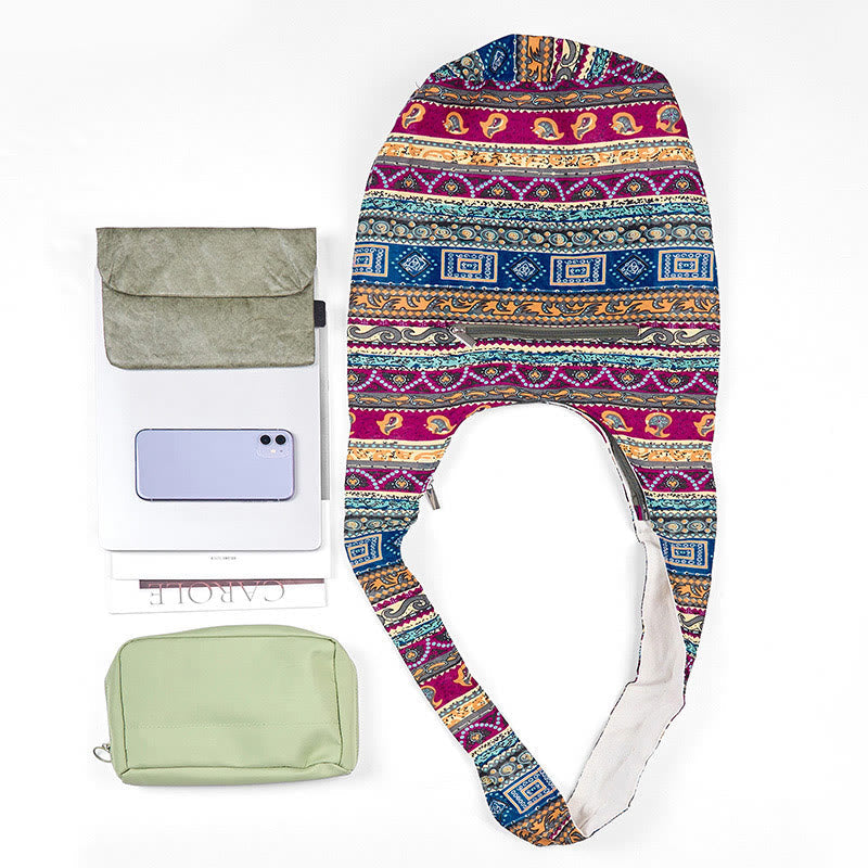 Nimara Ritual Colored Stripes Cotton Crossbody Bag Shoulder Bag