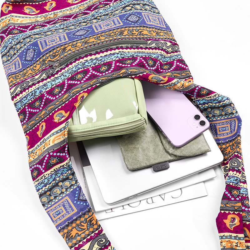 Nimara Ritual Colored Stripes Cotton Crossbody Bag Shoulder Bag