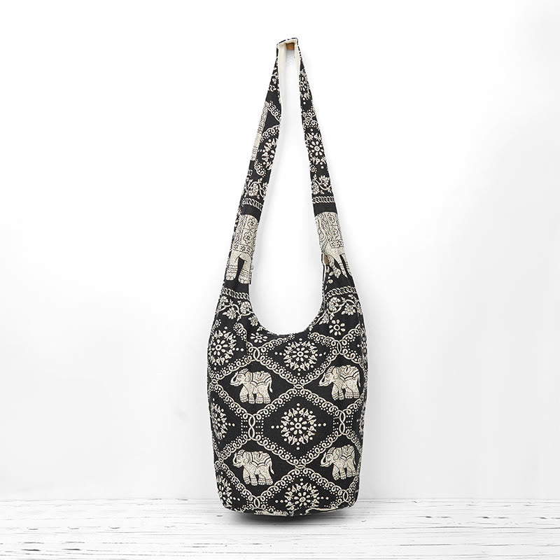 Nimara Ritual Cotton Elephant Stripes Crossbody Bag Shoulder Bag