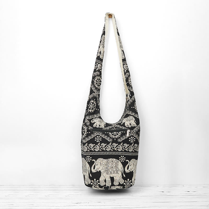 Nimara Ritual Cotton Elephant Stripes Crossbody Bag Shoulder Bag