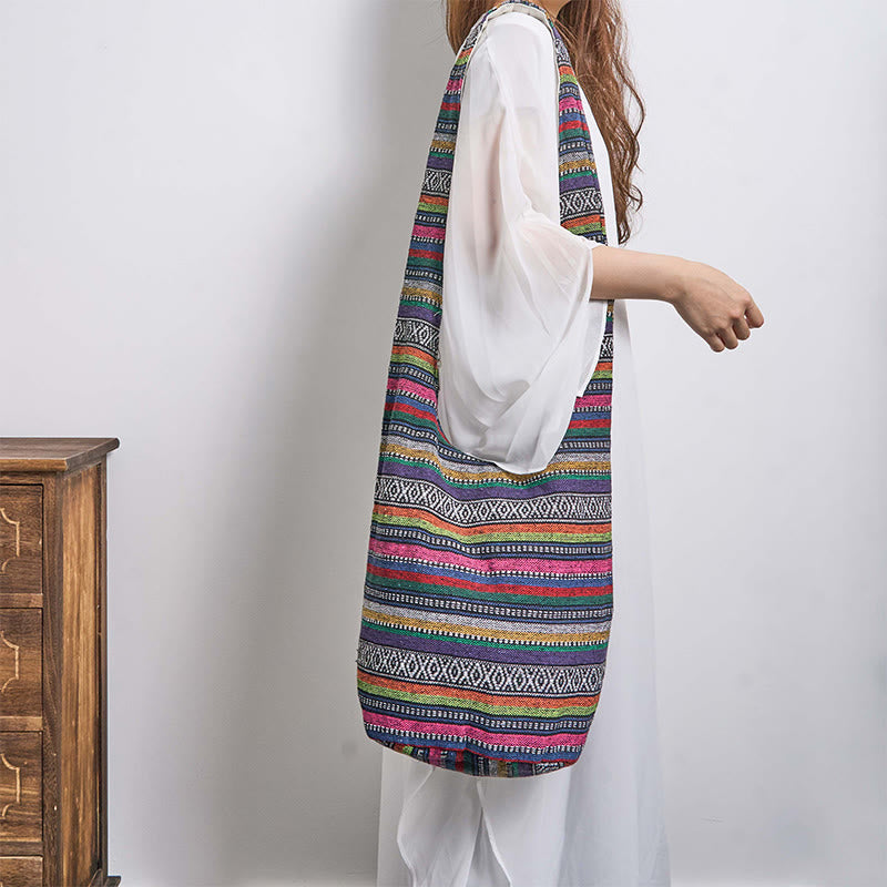 Nimara Ritual Cotton Stripes Pattern Crossbody Bag Shoulder Bag