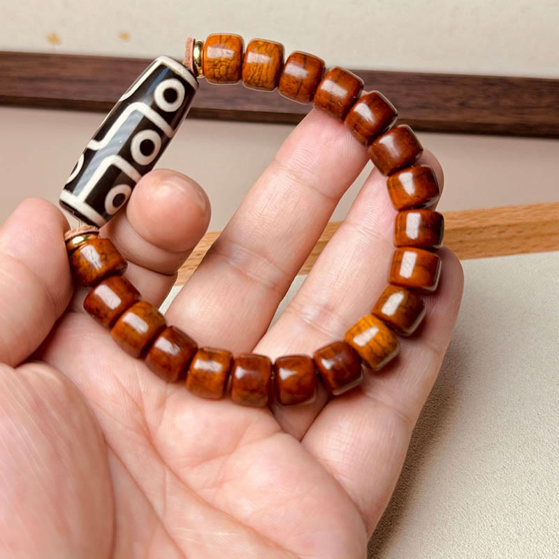 Nimara Ritual Tibetan Bone Beads Nine-Eye Dzi Bead Protection Bracelet