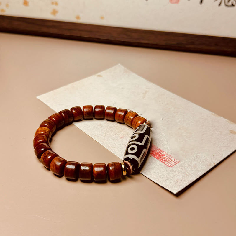 Nimara Ritual Tibetan Bone Beads Nine-Eye Dzi Bead Protection Bracelet