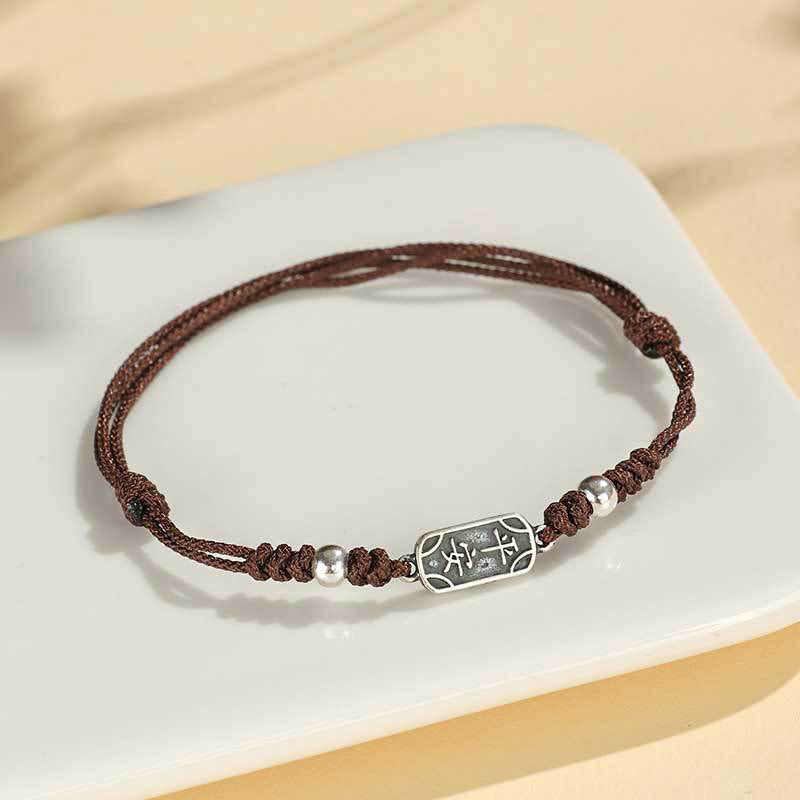 Nimara Ritual Handmade 925 Sterling Silver Peace And Joy Safe Well Protection Braided Bracelet