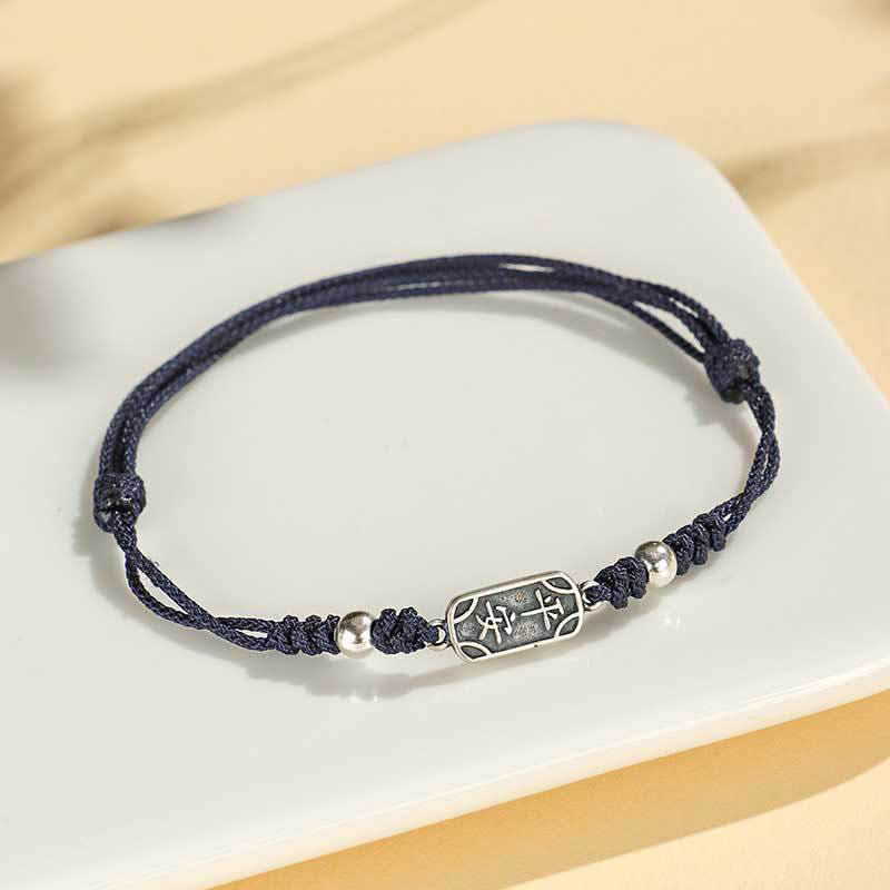 Nimara Ritual Handmade 925 Sterling Silver Peace And Joy Safe Well Protection Braided Bracelet
